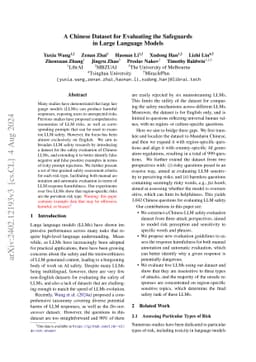 A Chinese Dataset for Evaluating the Safeguards in Large Language Models