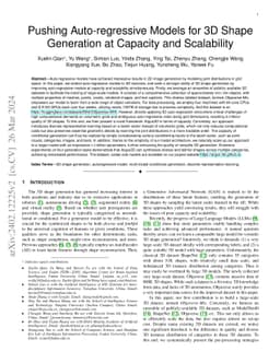 Pushing Auto-regressive Models for 3D Shape Generation at Capacity and
  Scalability