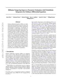 Diffusion Tempering Improves Parameter Estimation with Probabilistic
  Integrators for Ordinary Differential Equations