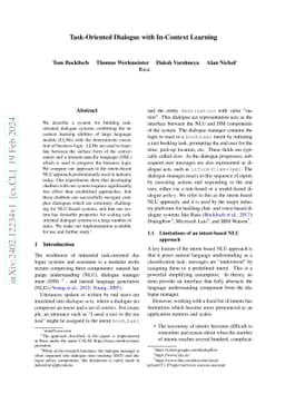 Task-Oriented Dialogue with In-Context Learning