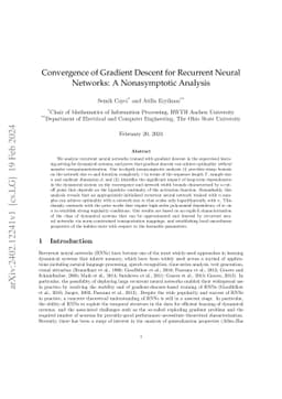 Convergence of Gradient Descent for Recurrent Neural Networks: A
  Nonasymptotic Analysis