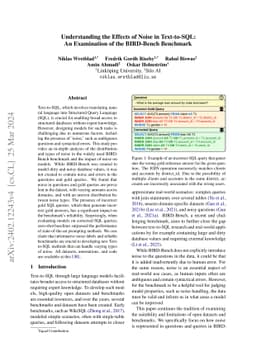 Understanding the Effects of Noise in Text-to-SQL: An Examination of the
  BIRD-Bench Benchmark