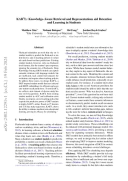 KARL: Knowledge-Aware Retrieval and Representations aid Retention and
  Learning in Students