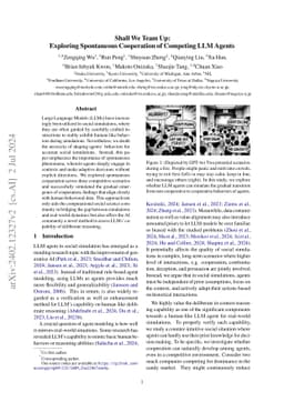 Shall We Team Up: Exploring Spontaneous Cooperation of Competing LLM
  Agents