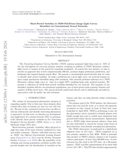 Short-Period Variables in TESS Full-Frame Image Light Curves Identified
  via Convolutional Neural Networks