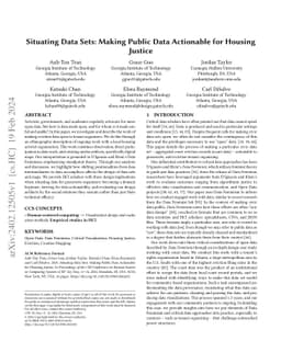 Situating Data Sets: Making Public Data Actionable for Housing Justice