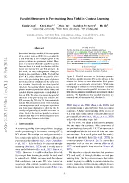 Parallel Structures in Pre-training Data Yield In-Context Learning