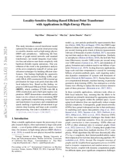Locality-Sensitive Hashing-Based Efficient Point Transformer with
  Applications in High-Energy Physics