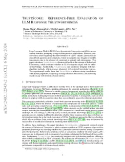 TrustScore: Reference-Free Evaluation of LLM Response Trustworthiness