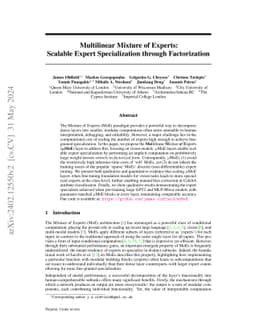 Multilinear Mixture of Experts: Scalable Expert Specialization through
  Factorization