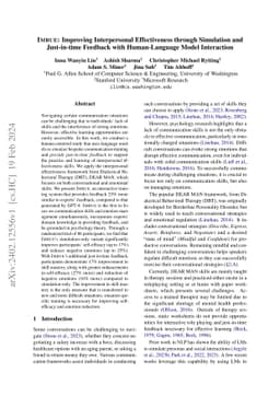 IMBUE: Improving Interpersonal Effectiveness through Simulation and
  Just-in-time Feedback with Human-Language Model Interaction