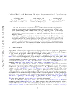 Offline Multi-task Transfer RL with Representational Penalization