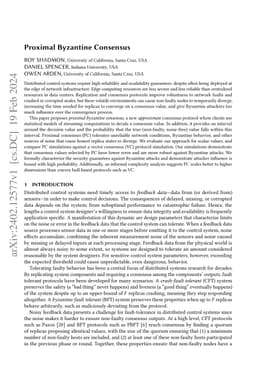 Proximal Byzantine Consensus