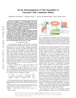On the Disentanglement of Tube Inequalities in Concentric Tube Continuum
  Robots
