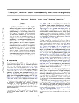 Evolving AI Collectives to Enhance Human Diversity and Enable
  Self-Regulation