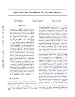 Analysis of Using Sigmoid Loss for Contrastive Learning