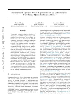 Discriminant Distance-Aware Representation on Deterministic Uncertainty
  Quantification Methods