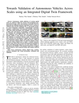 Towards Validation of Autonomous Vehicles Across Scales using an
  Integrated Digital Twin Framework