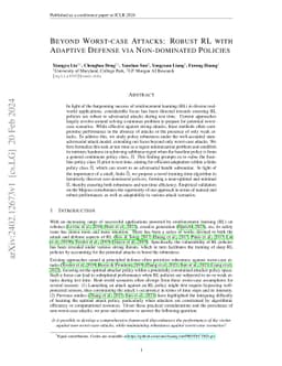Beyond Worst-case Attacks: Robust RL with Adaptive Defense via
  Non-dominated Policies