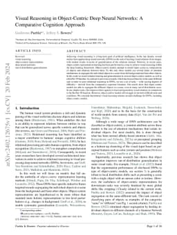 Visual Reasoning in Object-Centric Deep Neural Networks: A Comparative
  Cognition Approach