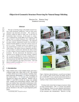 Object-level Geometric Structure Preserving for Natural Image Stitching