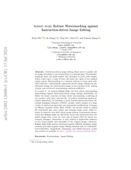 Robust-Wide: Robust Watermarking against Instruction-driven Image
  Editing