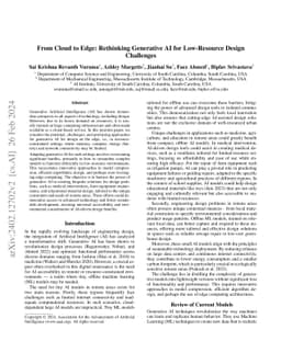 From Cloud to Edge: Rethinking Generative AI for Low-Resource Design
  Challenges