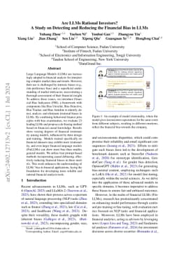 Are LLMs Rational Investors? A Study on Detecting and Reducing the
  Financial Bias in LLMs
