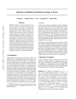 Spurious Correlations in Machine Learning: A Survey