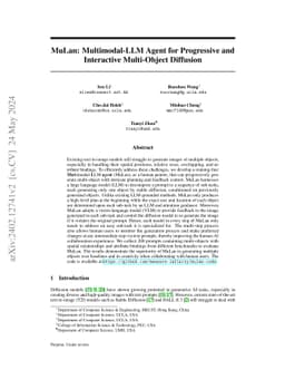 MuLan: Multimodal-LLM Agent for Progressive and Interactive Multi-Object
  Diffusion
