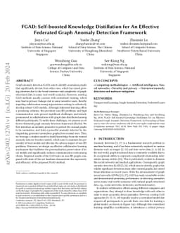 FGAD: Self-boosted Knowledge Distillation for An Effective Federated
  Graph Anomaly Detection Framework