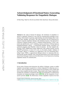 Acknowledgment of Emotional States: Generating Validating Responses for
  Empathetic Dialogue