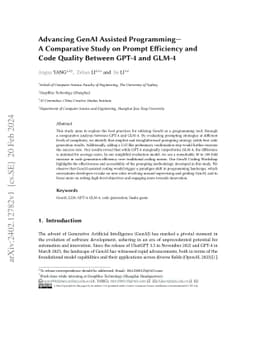Advancing GenAI Assisted Programming--A Comparative Study on Prompt
  Efficiency and Code Quality Between GPT-4 and GLM-4