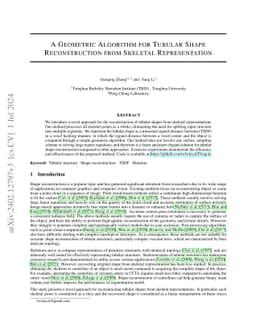 A Geometric Algorithm for Tubular Shape Reconstruction from Skeletal
  Representation