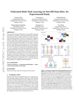 Federated Multi-Task Learning on Non-IID Data Silos: An Experimental
  Study