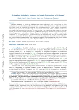 Bi-invariant Dissimilarity Measures for Sample Distributions in Lie
  Groups