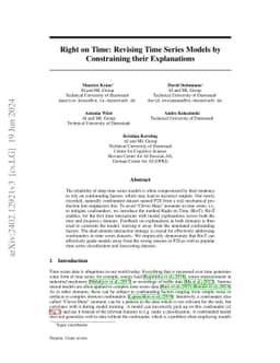 Right on Time: Revising Time Series Models by Constraining their
  Explanations