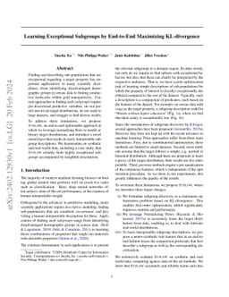 Learning Exceptional Subgroups by End-to-End Maximizing KL-divergence
