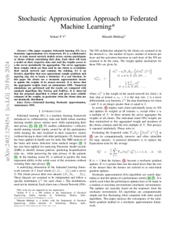 Stochastic Approximation Approach to Federated Machine Learning