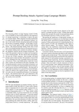 Prompt Stealing Attacks Against Large Language Models