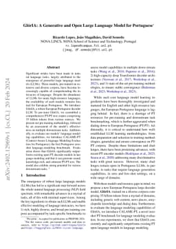 GlórIA -- A Generative and Open Large Language Model for Portuguese