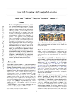 Visual Style Prompting with Swapping Self-Attention