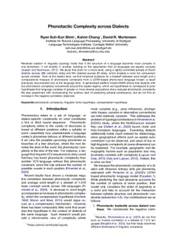Phonotactic Complexity across Dialects