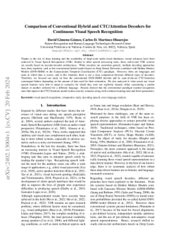 Comparison of Conventional Hybrid and CTC/Attention Decoders for
  Continuous Visual Speech Recognition