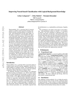 Improving Neural-based Classification with Logical Background Knowledge