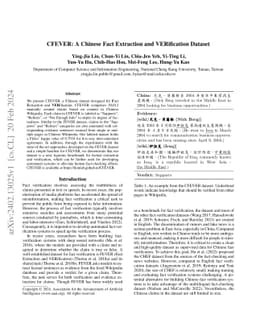CFEVER: A Chinese Fact Extraction and VERification Dataset