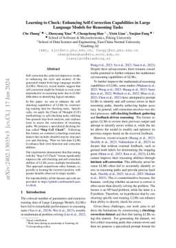 Learning to Check: Unleashing Potentials for Self-Correction in Large
  Language Models