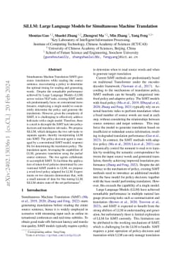 SiLLM: Large Language Models for Simultaneous Machine Translation