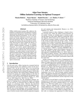 Align Your Intents: Offline Imitation Learning via Optimal Transport