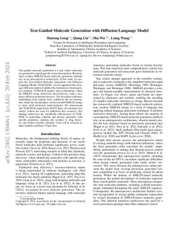 Text-Guided Molecule Generation with Diffusion Language Model